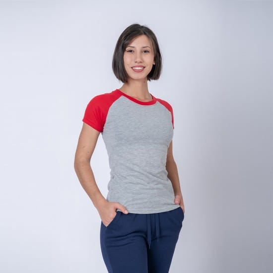 Camiseta Subliprint Gris Melange Combinada